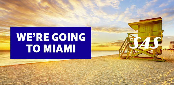 SAS åbner endnu en rute til Miami i oktober 2017